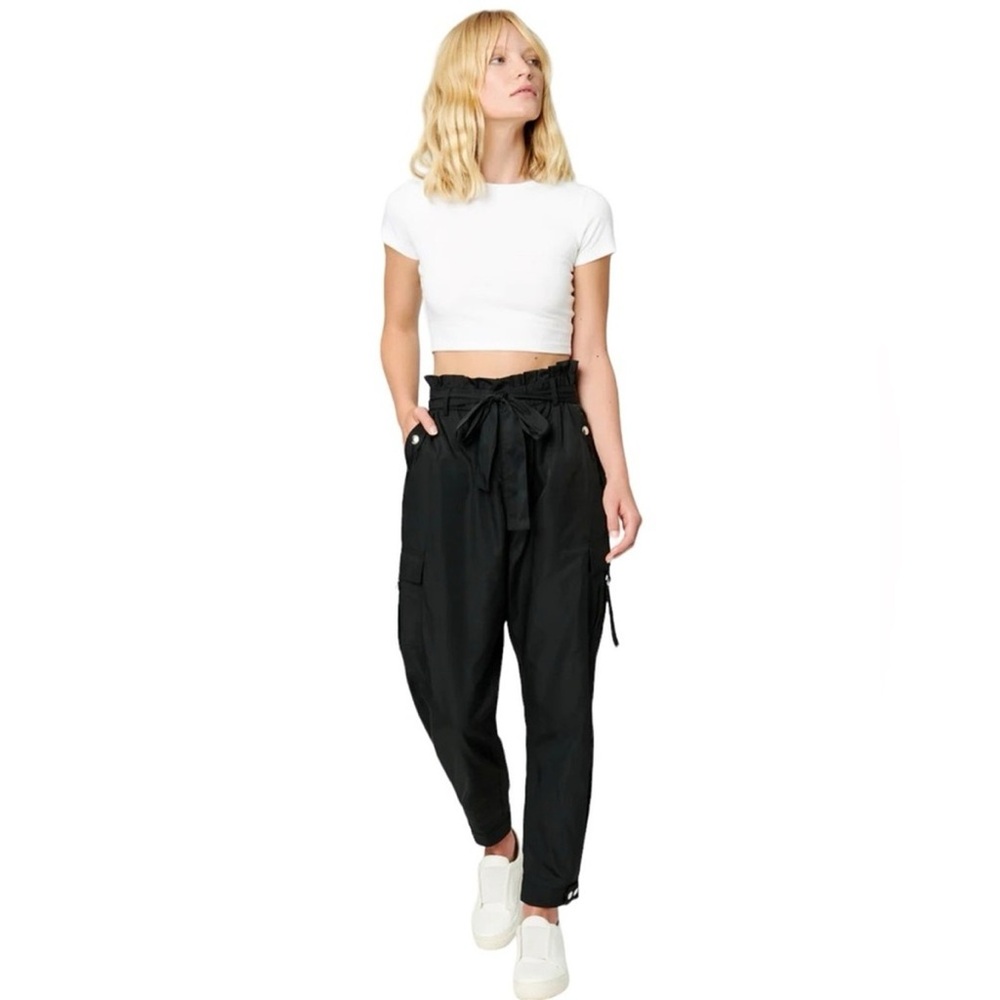 Blank NYC Time Machine Black Nylon Paper Bag Pants Women's 31 *No Belt